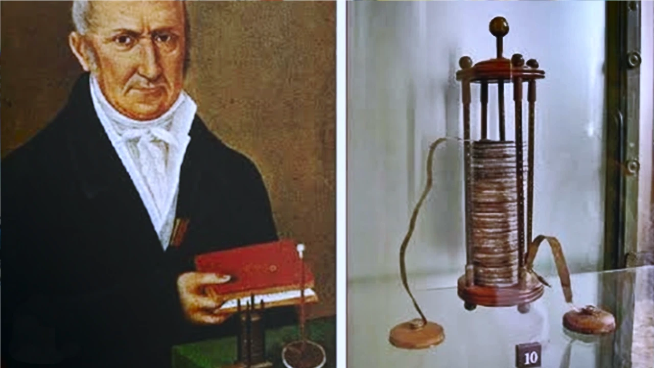 a primeira pilha a ser criada foi inventada por Alessandro Volta, no ano de 1800