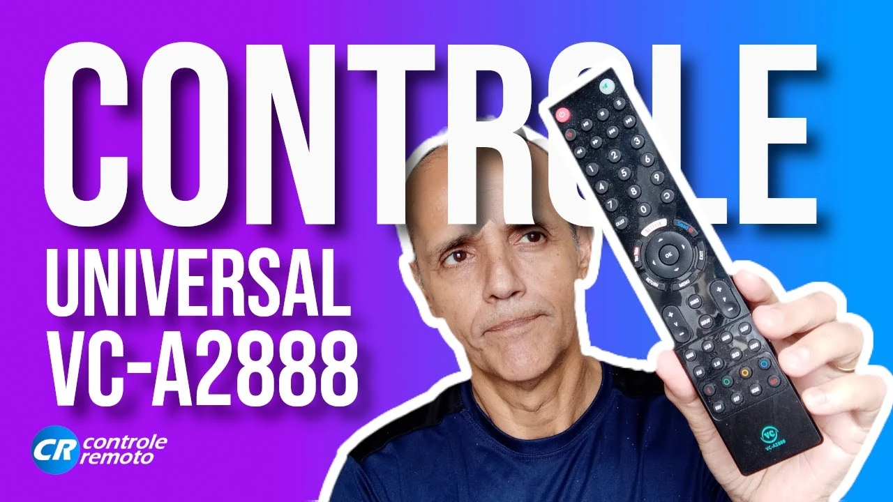 O controle remoto universal VC-A2888 Smart é uma ótima opção para substituir provisóriamente o controle remoto original da sua TV. 